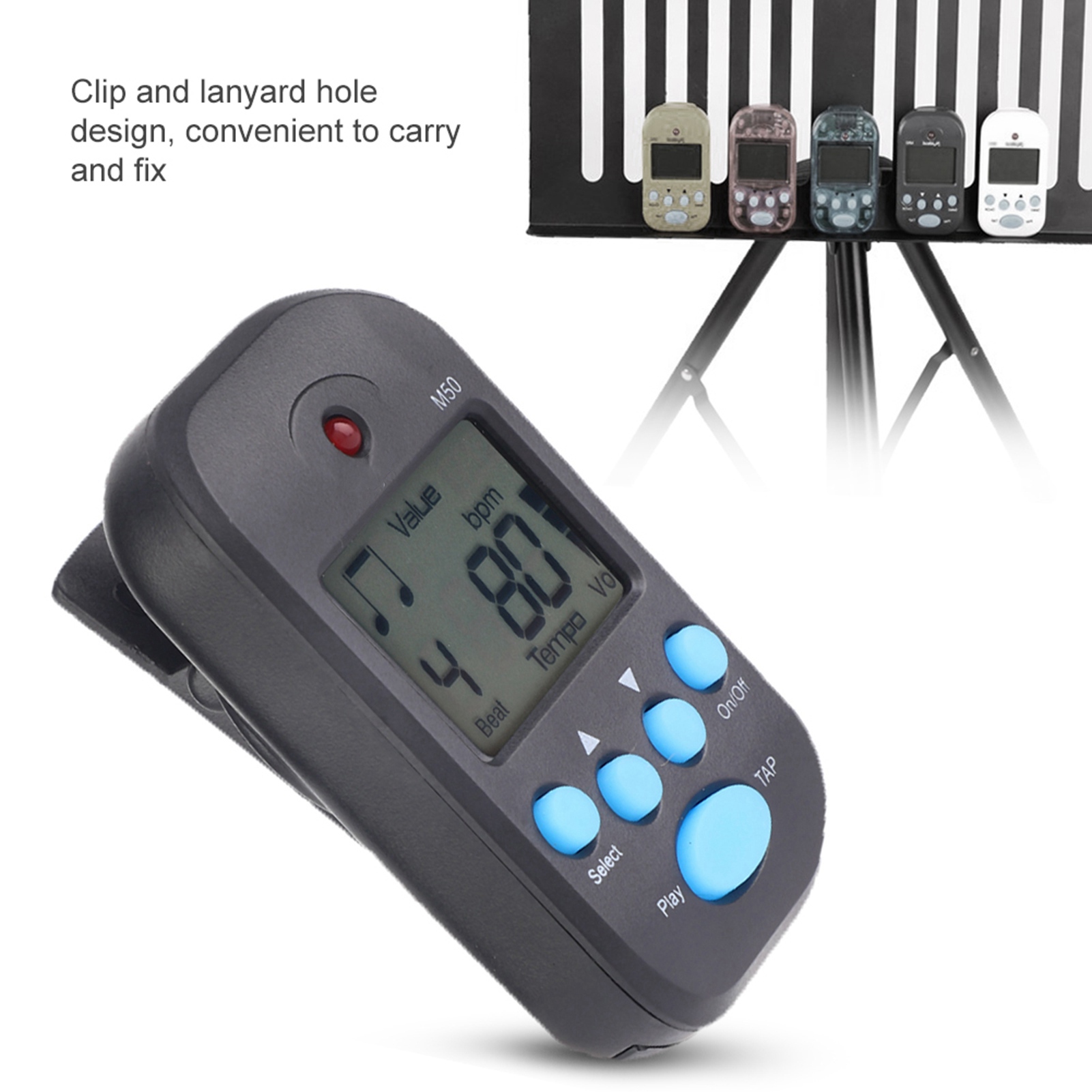 Violin Musical Instrument - Mini Metronom Profesyonel Klipsli LCD Dijital