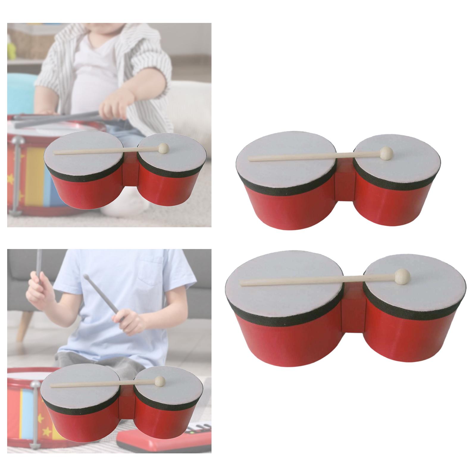 Bongo Drum Set - Bongo Davul Ahşap Perküsyon Eşlik Seti