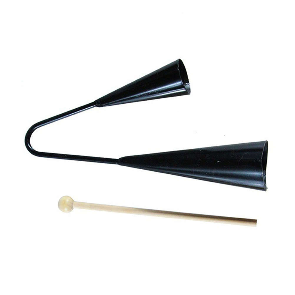 Musical Instrument Agogo - Metal Siyah Agogo Zili Çift Tonlu