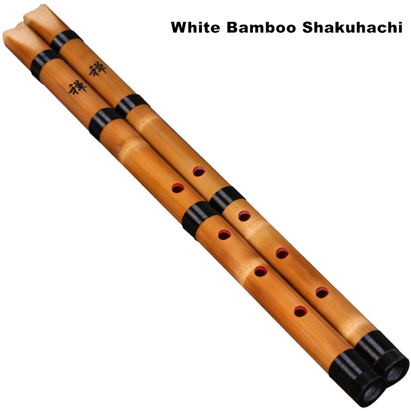 Musical Instrument Irish - El yapımı Doğal Beyaz Bambu Shakuhachi