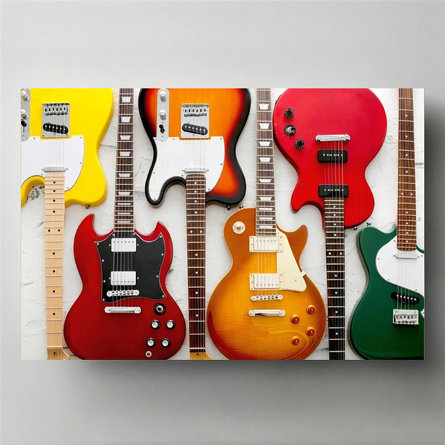 Vintage kaya müzik gitar tuval - Picture Of Musical Instrument incelemesi ve fiyatı