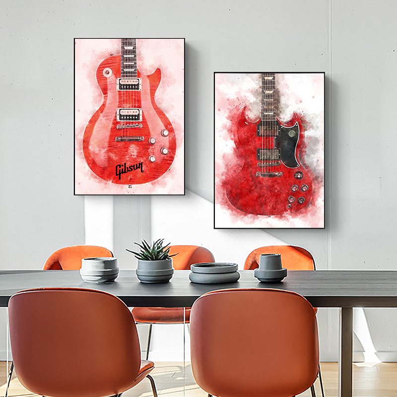 Vintage kaya müzik gitar tuval - Picture Of Musical Instrument incelemesi ve fiyatı